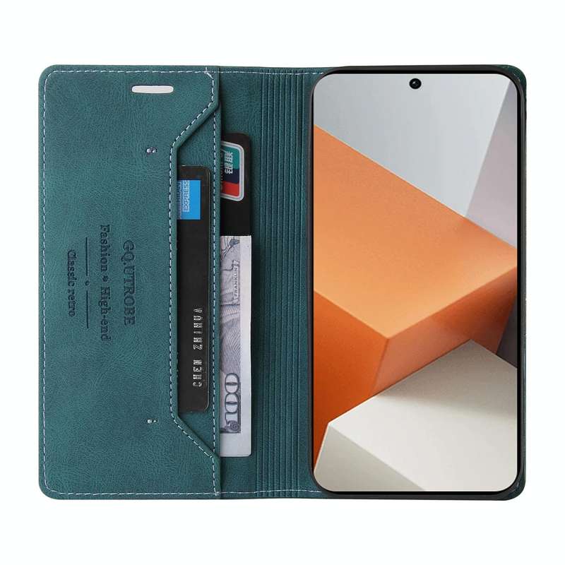 For Xiaomi Redmi Note 13 Pro+ Skin Feel Anti-theft Brush Horizontal Flip Leather Case with Holder...