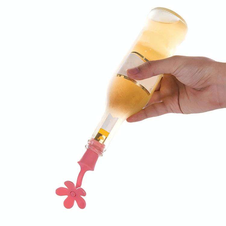 5 PCS Silicone Wine Stopper Flower Beer Stopper(Blue)