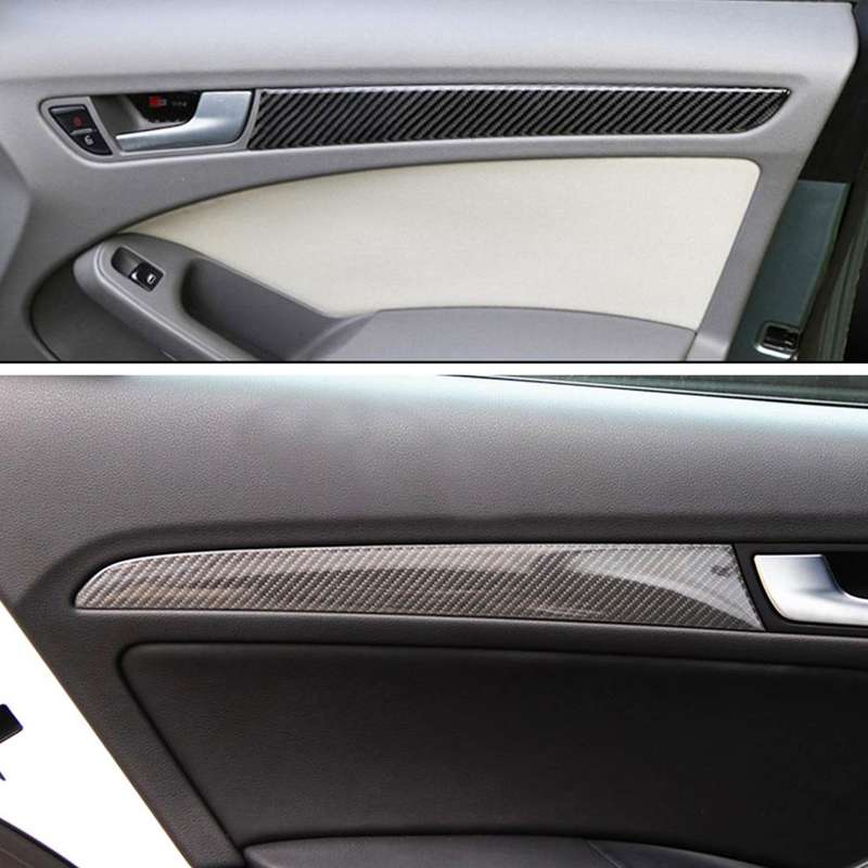 4 PCS Car Carbon Fiber Inner Door Panel Decorative Sticker for Audi A4L / A5 / Q5 2009-2016