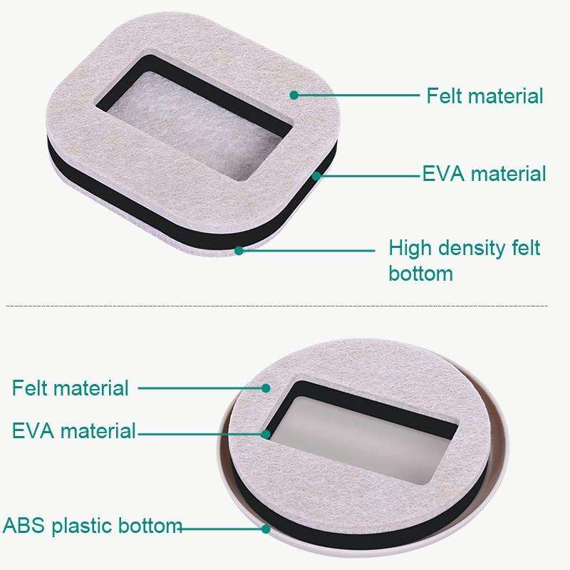 5 PCS Computer Seat Pulley Holder Chair Roller Non-slip Pad(Round Bean Color Plastic Bottom)