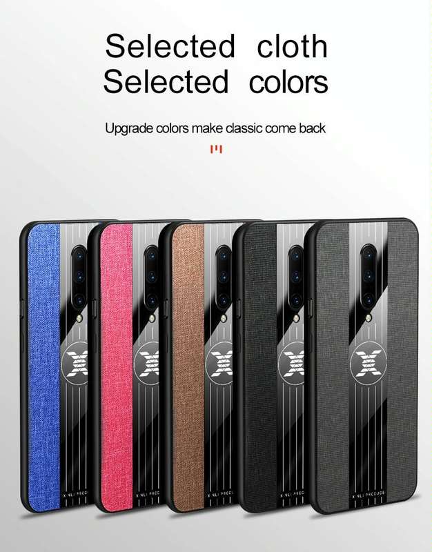 For OnePlus 7 Pro XINLI Stitching Cloth Texture Shockproof TPU Protective Case(Black)