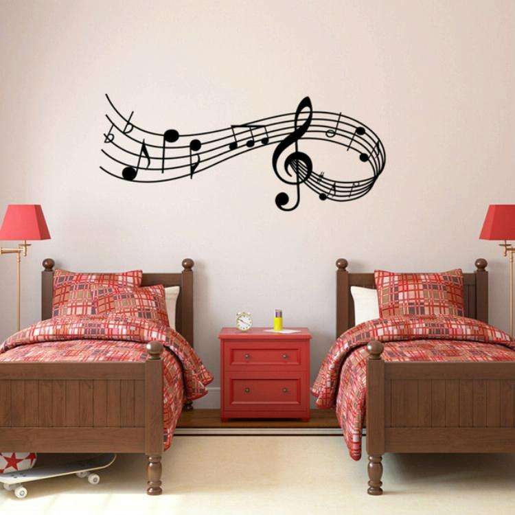 Music Sound Notes Wall Decal Bedroom Music Classroom Decor Removable Music Sticker, Size:S 22cmx5...