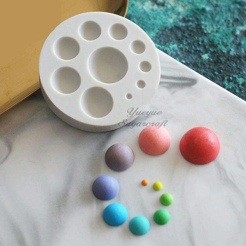 Round Silicone Fondant Cake Mold DIY Baking Decoration Chocolate Tool(Grey)