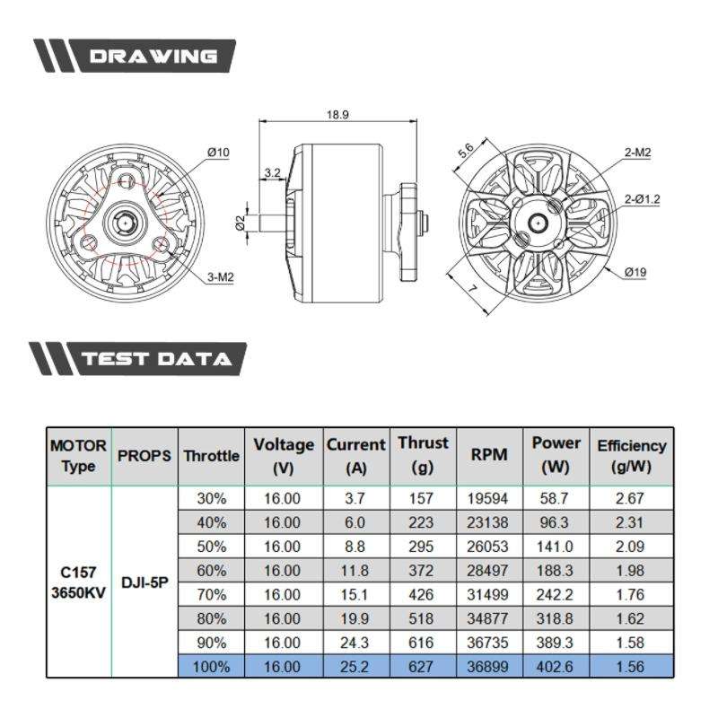 For DJI FPV AVATA Drone C157  3650KV More Powerful Motor