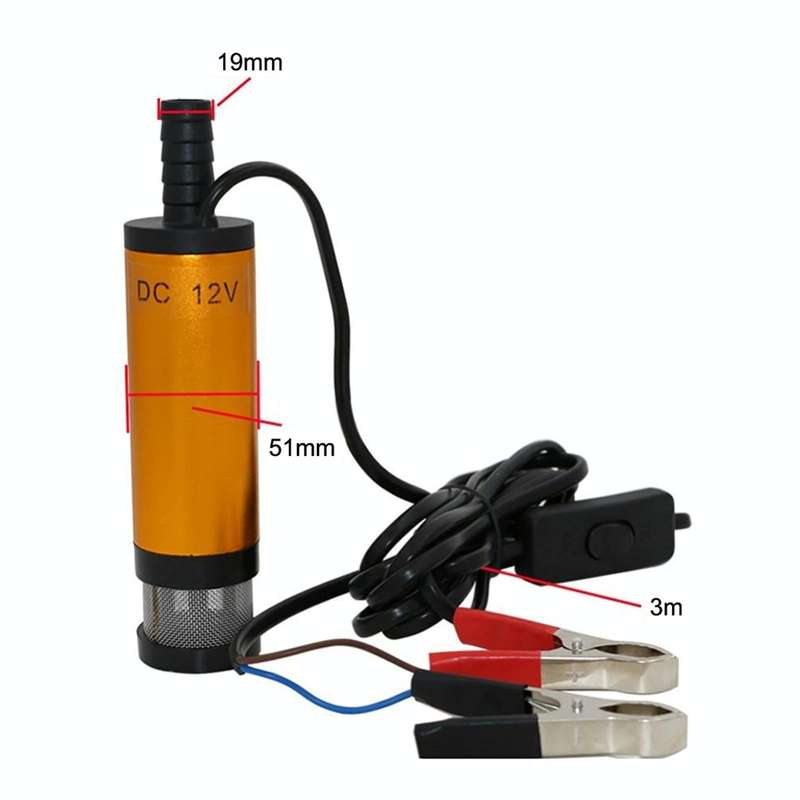 24V Car Electric DC Fuel Pump Submersible Pump, 51mm External Filter Version