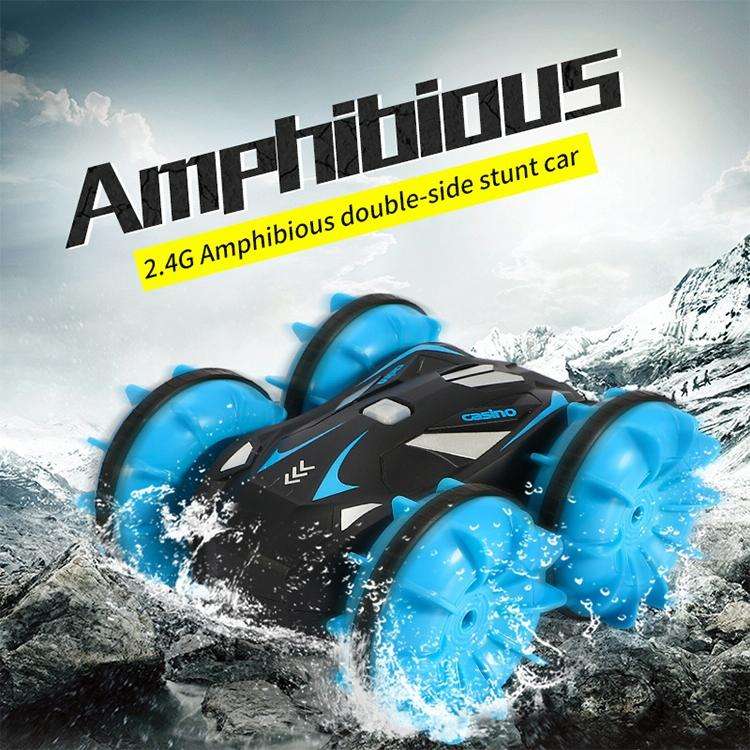 2.4G RC Stunt Car Land Water Double Side Amphibious Elves Simulate Remote Control Vehicle Toy (Gr...