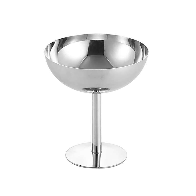Stainless Steel Ice Cream Cup Ice Cream Goblet Bar Wine Glass, Specification B High