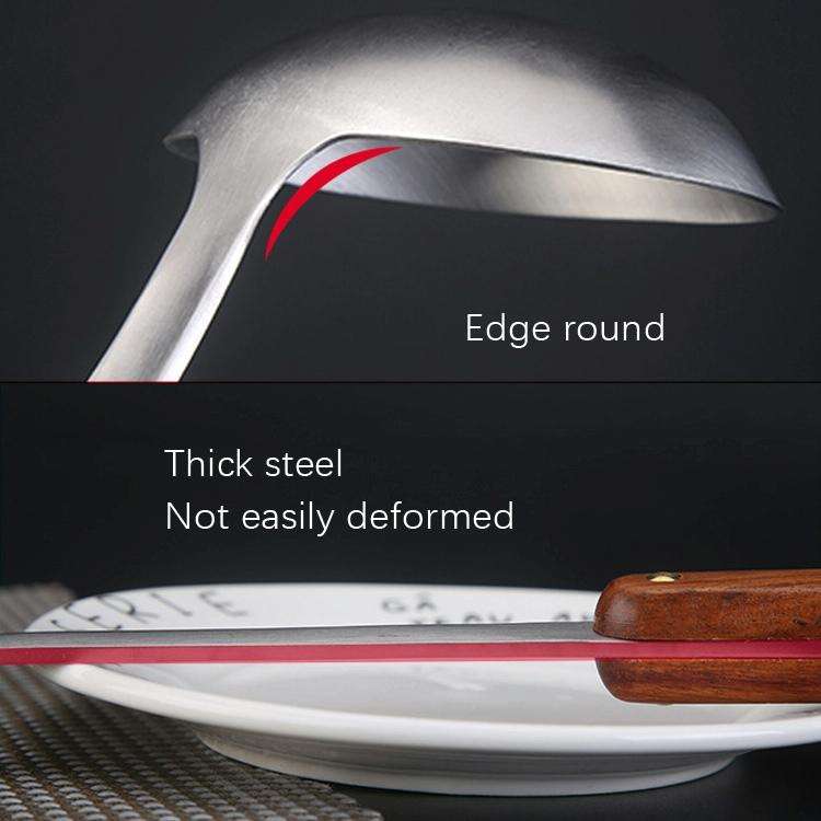 304 Stainless Steel Wooden Handle Kitchenware Home Kitchen Equipment, Style: Slotted Spoon