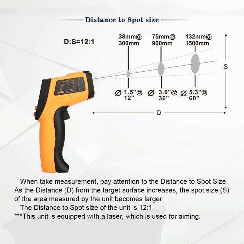 Infrared Thermometer, Temperature Range: -50 - 700 Degrees Celsius(Yellow)