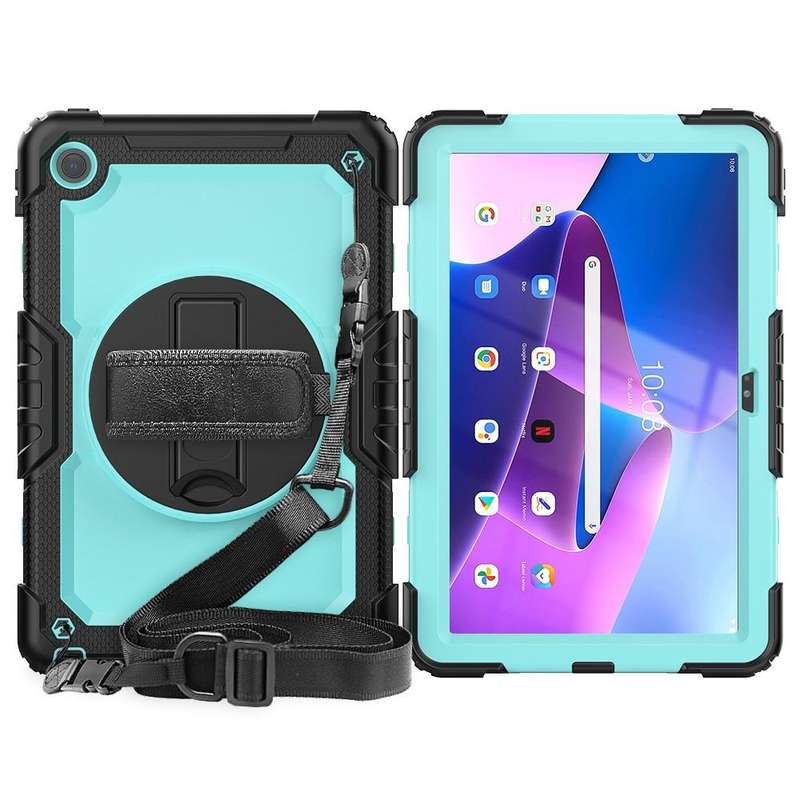 For Lenovo Tab M10 Plus 10.6 3rd Gen 2022 Silicone + PC Tablet Case(Light Blue + Black)
