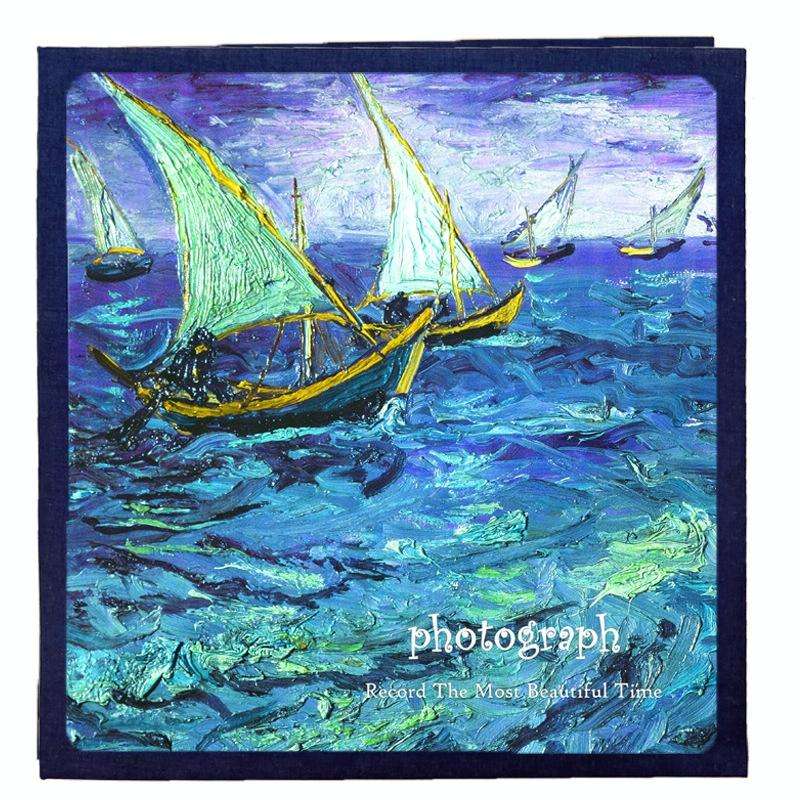 Retro Art DIY Handmade Photo Album Self-Adhesive Film Album, Style 16 inch Ride The Wind And Wave...