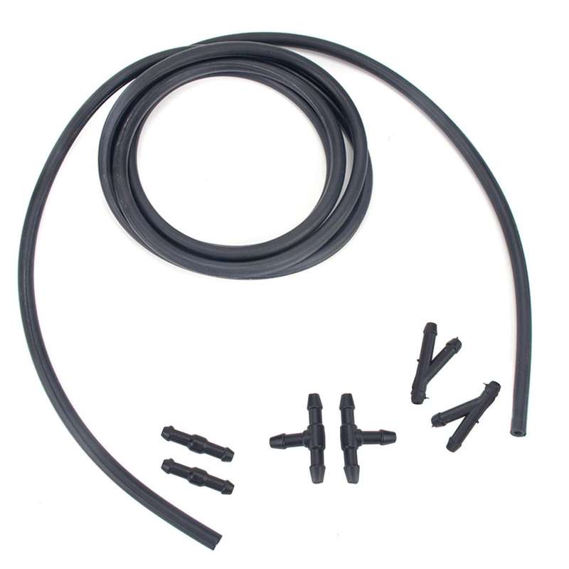 2 PCS Front Windshield Washer Wiper Jet Water Spray Nozzle + Hose Connector Set 94556605 for Chev...