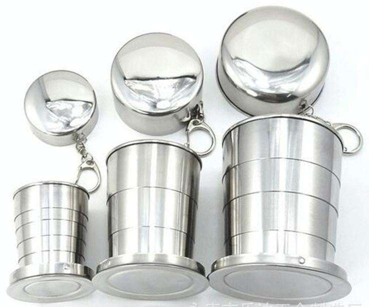 Stainless Steel Camping Folding Cup Traveling Outdoor Camping Hiking Mug Portable Collapsible Cup...