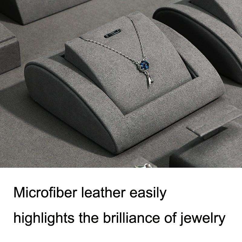 7x8x4cm Necklace Stand Gray Jewelry Display Microfiber Jewelry Props Display Rack