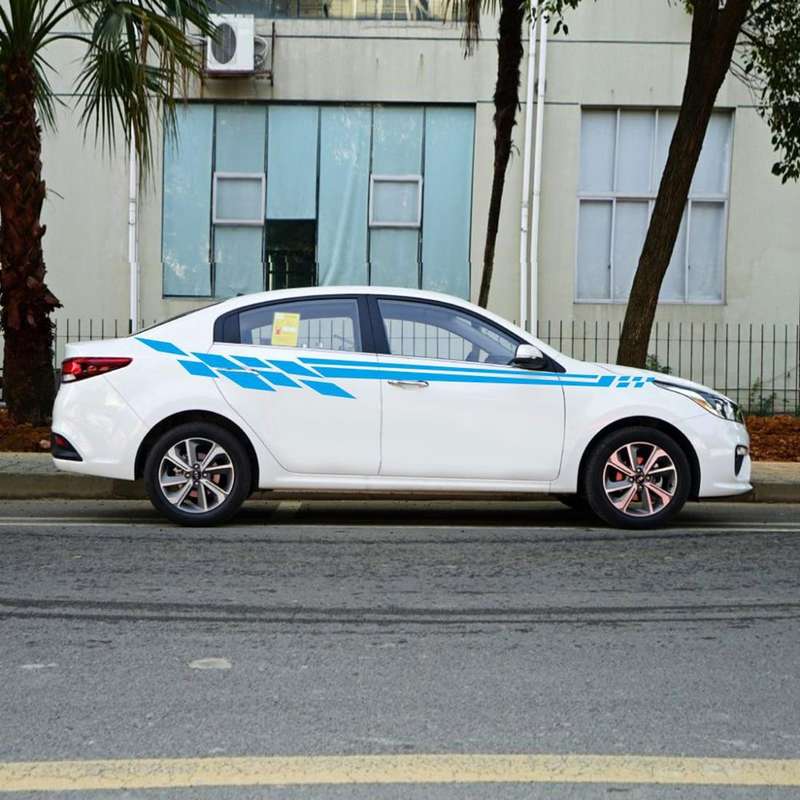 Car Styling Plaid Series PVC Sticker Auto Decorative Sticker (Blue)