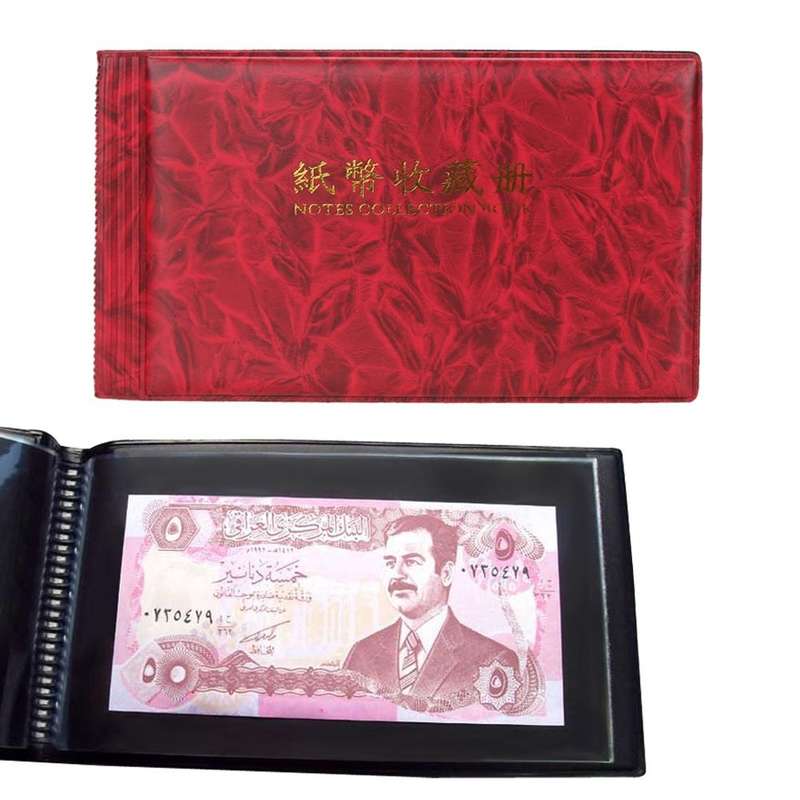 30-page Small Square Banknote Collection Book Albums(Rose Red)