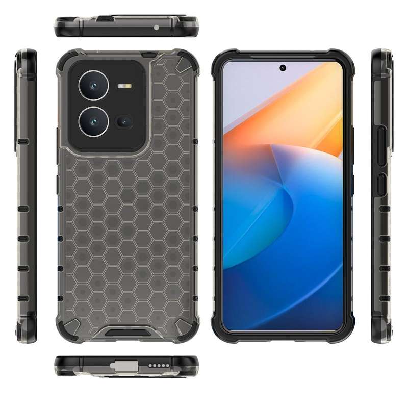 For vivo V25 5G / X80 Lite 5G Honeycomb Phone Case(Black)