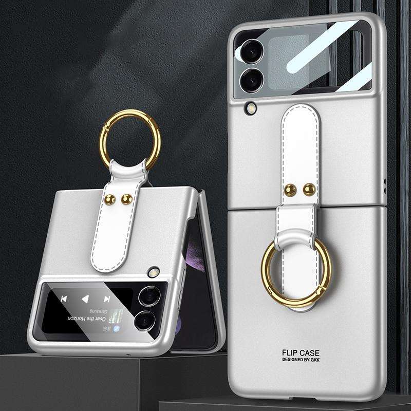 For Samsung Galaxy Z Flip3 5G GKK Ultra-thin PC Full Coverage Phone Flip Case with Ring Holder(Si...