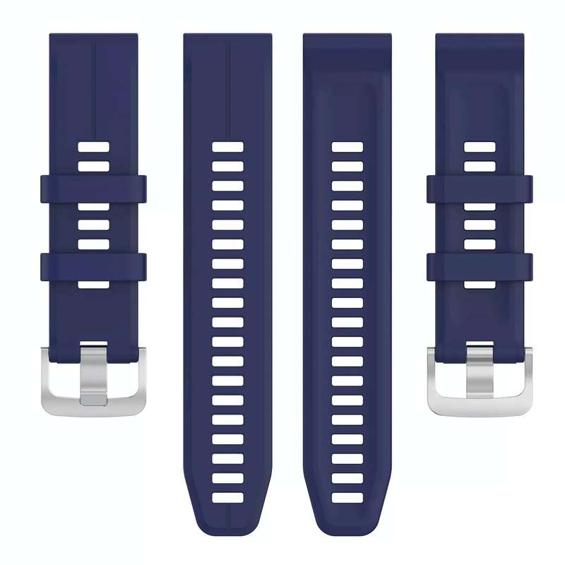 For Garmin Fenix 6 Pro GPS 22mm Solid Color Silicone Watch Band(Dark Blue)