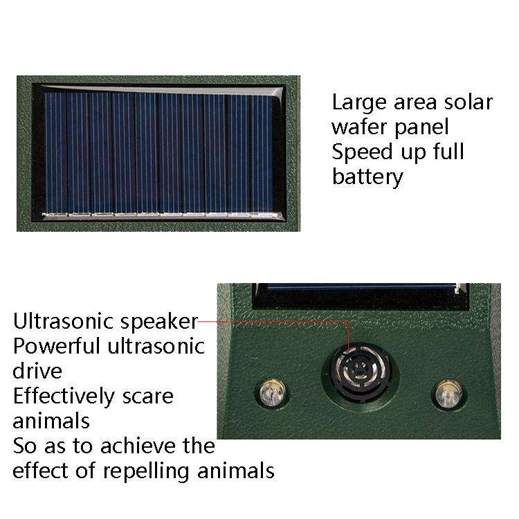 Ultrasonic Mouse Repeller Solar Outdoor Animal Repeller(Dark Green)