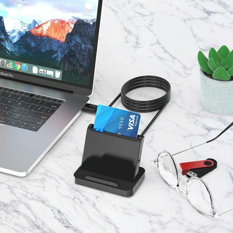 Rocketek SCR816 USB2.0 CAC / SIM / IC / ATM Smart Card Reader (Black)