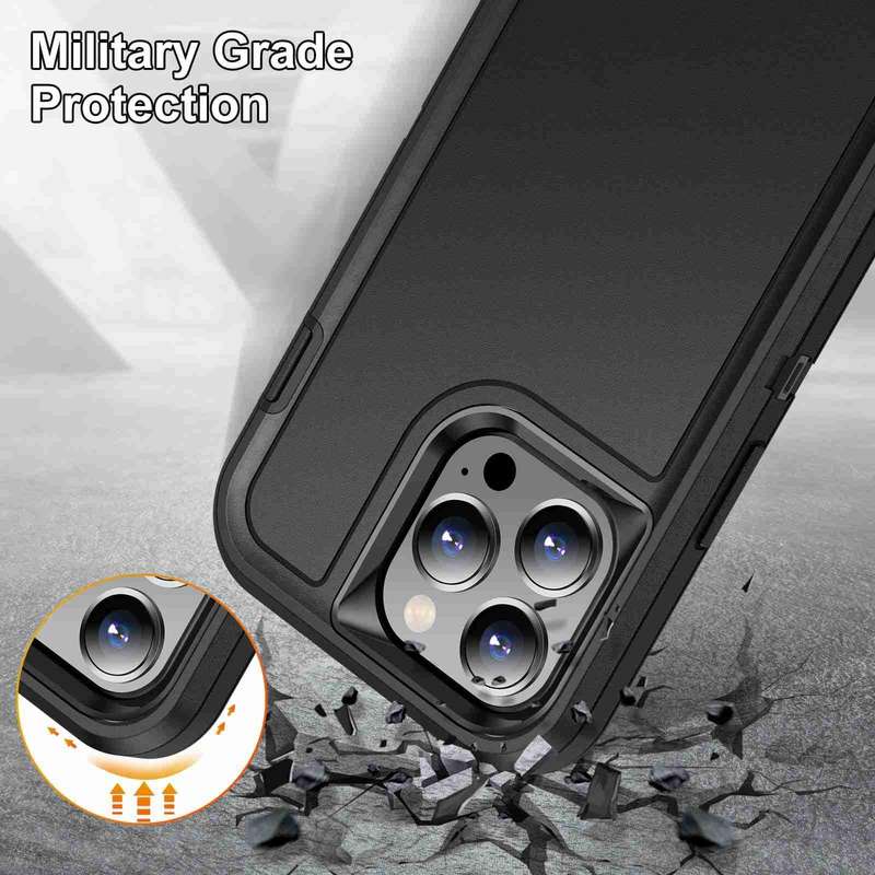 For iPhone 14 Pro Max Life Waterproof Rugged Phone Case(Black)