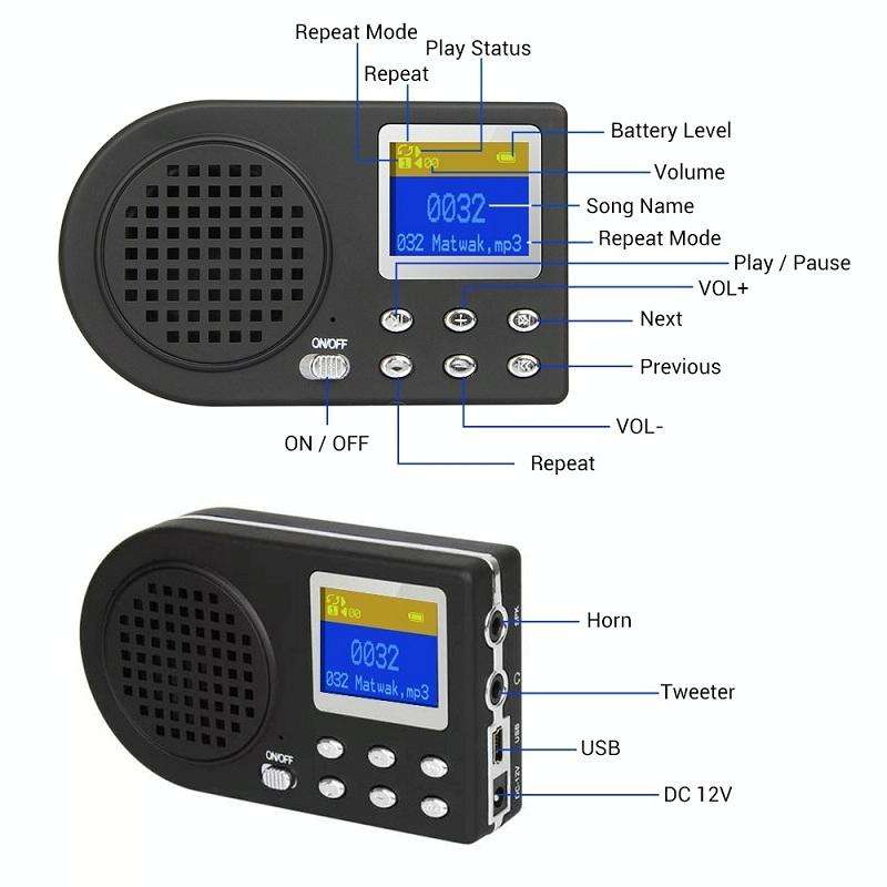 Outdoor Electronic Bird Caller Player MP3 With Wireless Remote Control(US Plug)