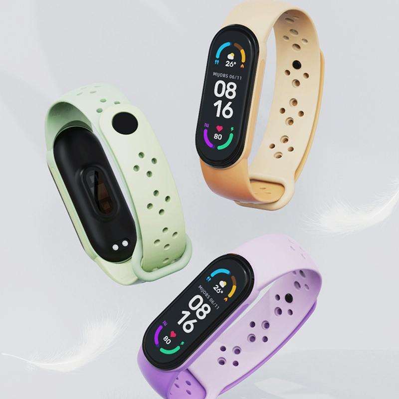For Xiaomi Mi Band 5/6/7 Mijobs Two-color TPU Silicone Watch Band(Black+Red)