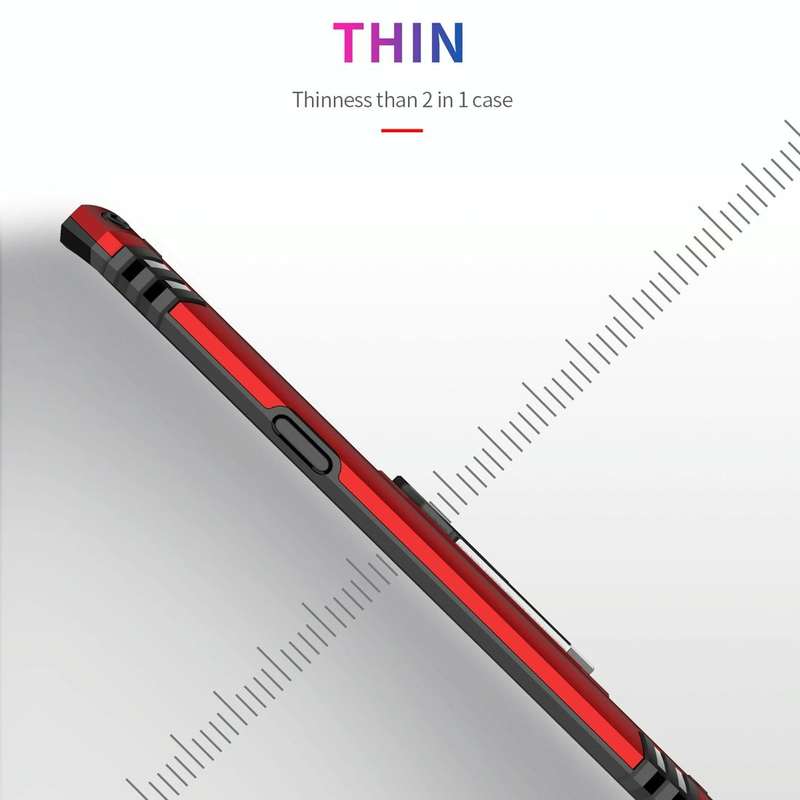 Armor Shockproof TPU + PC Protective Case for Galaxy S8, with 360 Degree Rotation Holder(Red)