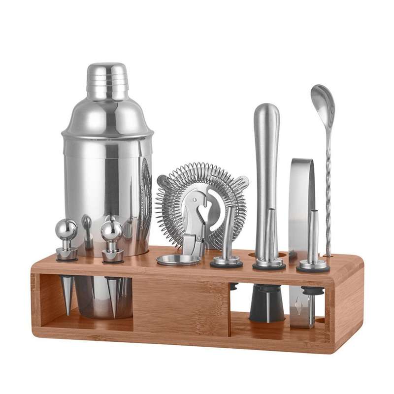 Bamboo and Wood Rack Bartending Tool Set, Spec: K13-15