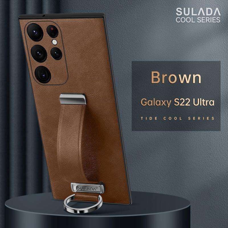 For Samsung Galaxy S22 Ultra 5G SULADA Cool Series PC + Leather Texture Skin Feel Shockproof Phon...