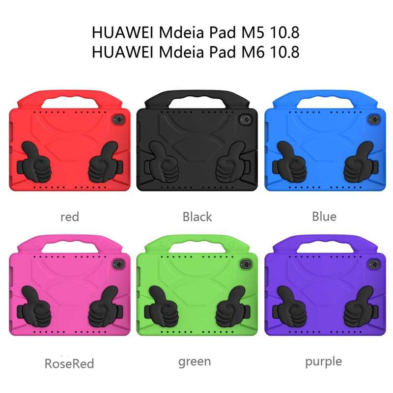 For Huawei MediaPad M5 10.8 inch EVA Children Falling Proof Flat Protective Shell With Thumb Brac...