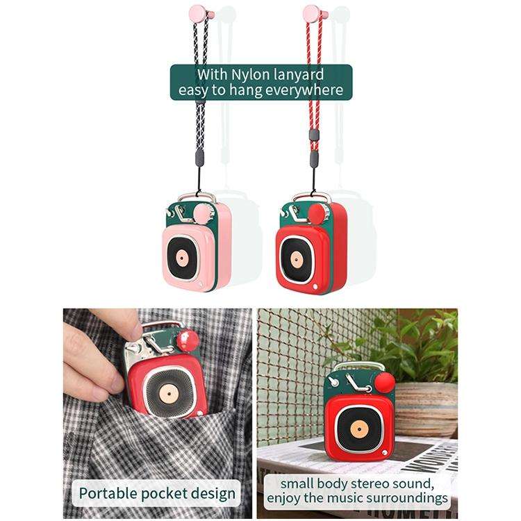 HM20 Retro Mini Wireless Bluetooth 5.0 Portable Speaker Microphone Aluminium Alloy Body Music Pla...