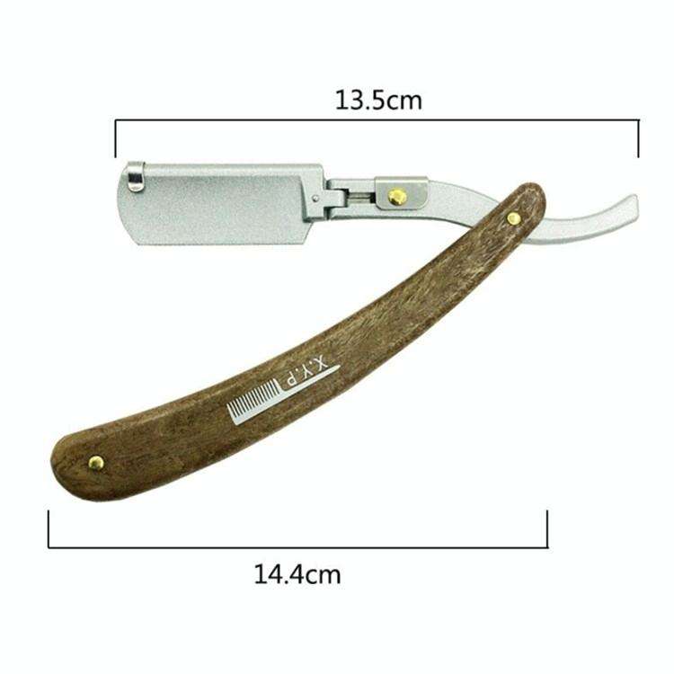 Manual Razor Folding Wooden Handle Men's Razor, Color:Gold