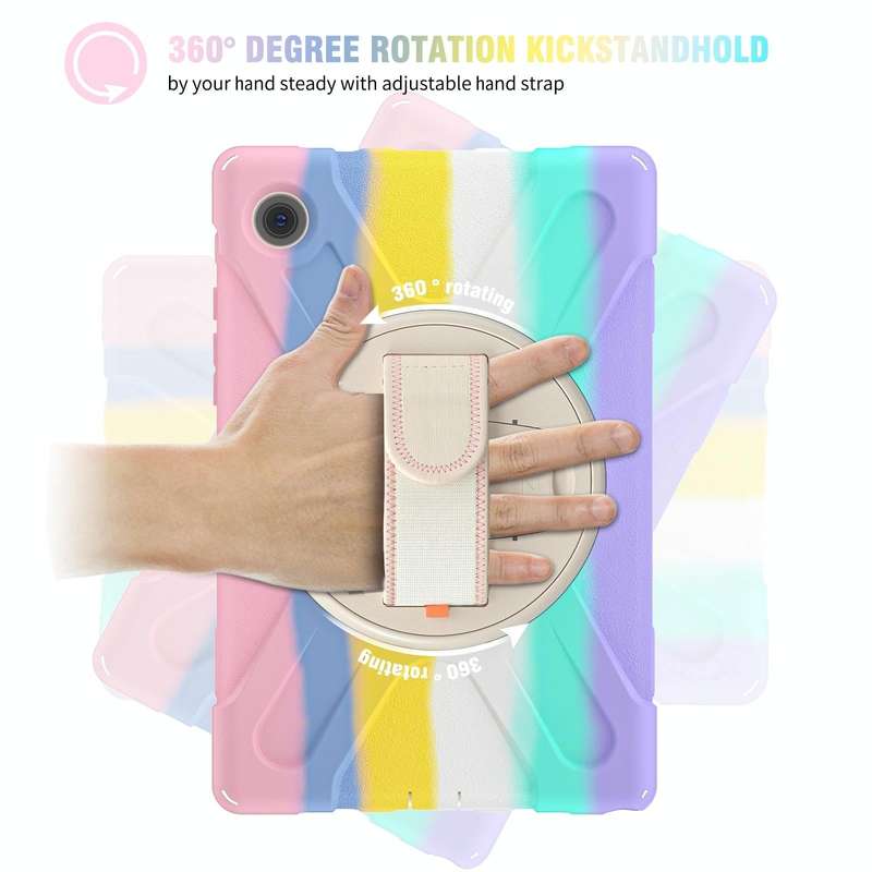 For Samsung Galaxy Tab A8 10.5 2021 Silicone + PC Tablet Case(Colorful Pink)