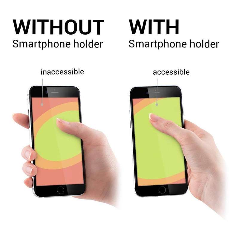 Finger Grip Phone Holder for iPhone, Galaxy, Sony, Lenovo, HTC, Huawei, and other Smartphones(Black)
