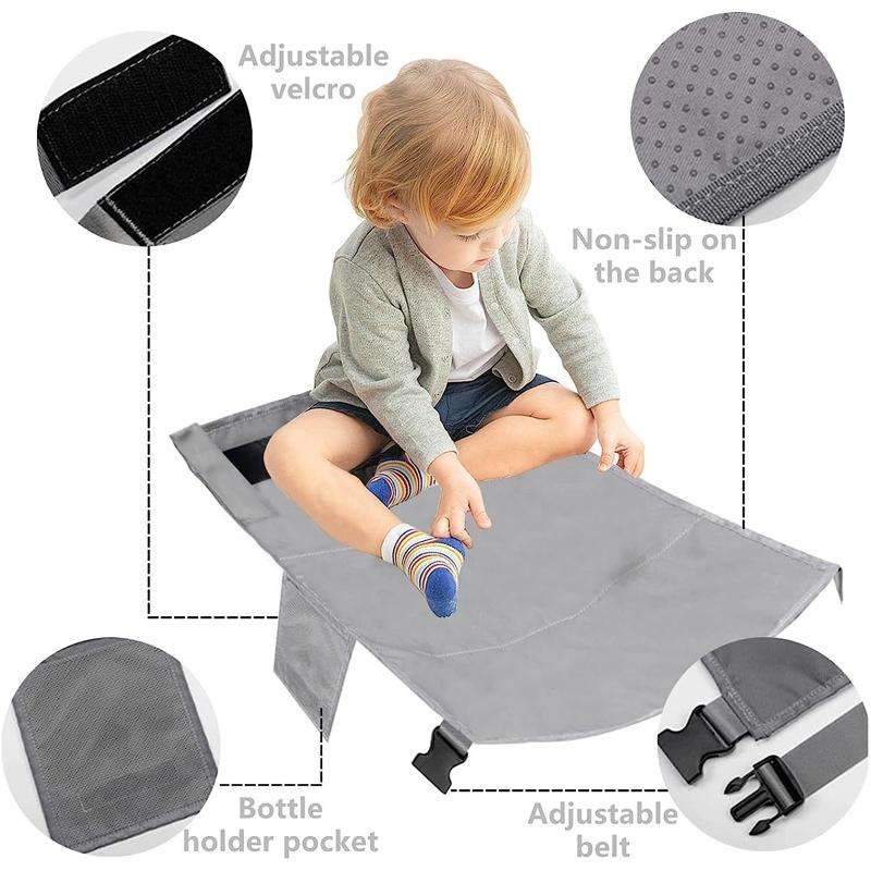 79 x 44cm Kids Airplane Seat Extender Portable Travel Seat Cushion(Black)