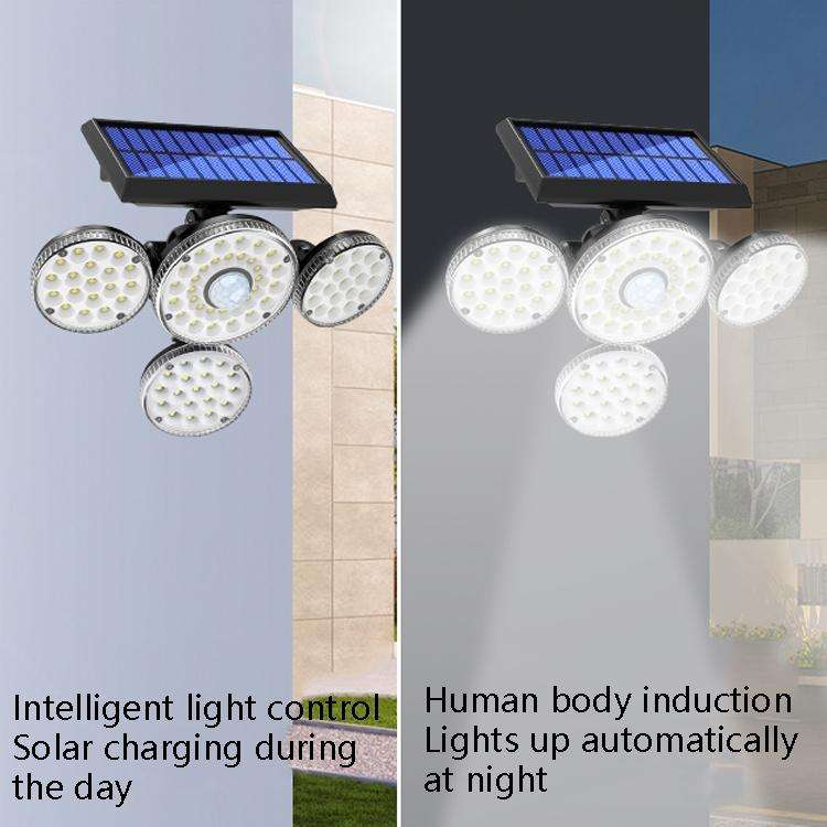 TG-TY051 4-Head Rotatable Solar Wall Light Body Sensor Outdoor Garden Waterproof Corridor Garden ...