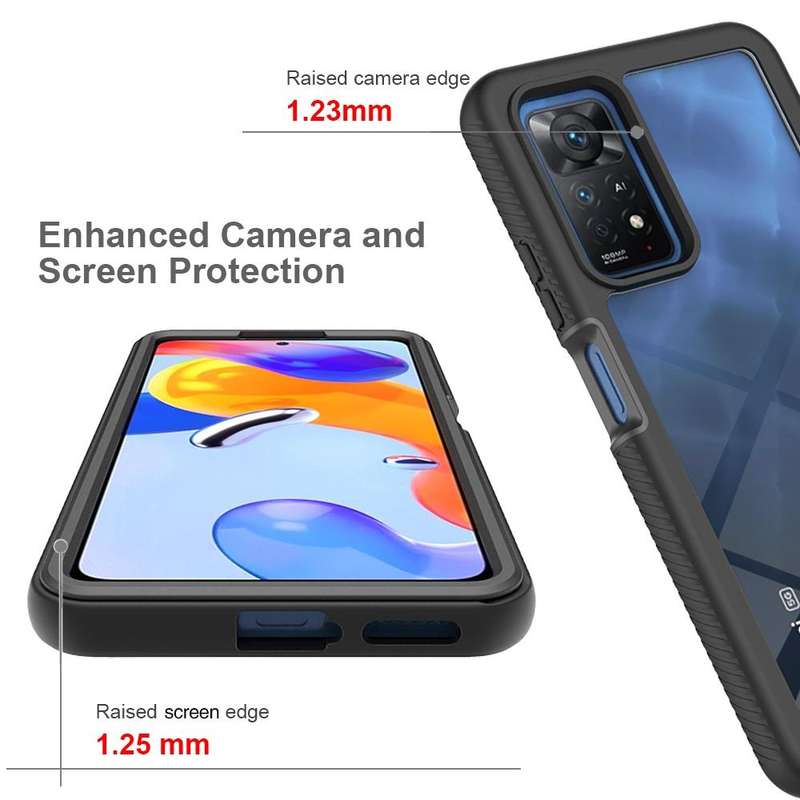 For Xiaomi Redmi Note 11 Pro Global Starry Sky Solid Color PC + TPU Phone Case with PET Film(Black)