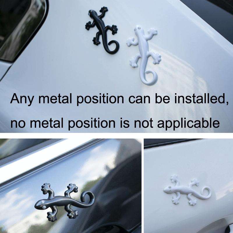 Anti-static Gecko 3D Stereo Car Sticker Decorative Stickers(White)