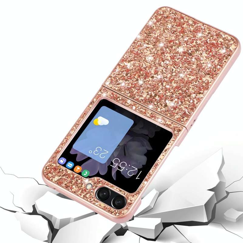 For Samsung Galaxy Z Flip5 5G Glitter Powder Shockproof TPU Phone Case(Blue)