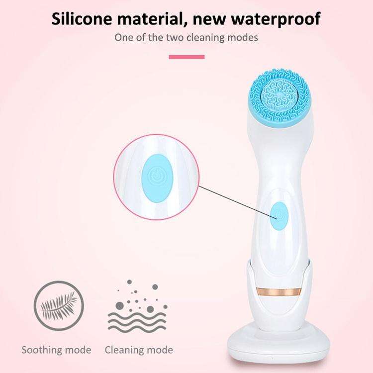 CNaier AE-868 Battery-powered Silicone Ultrasonic Vibration Face Skin Care Electric Facial Cleans...