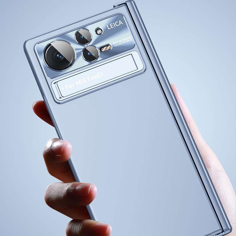 For Xiaomi Mix Fold 2 Electroplating Hinged Folding Phone Case with S Pen Fold Edtion(Gold)