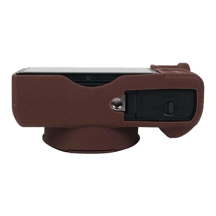 For Canon PowerShot G7 X Mark III / G7X3 Soft Silicone Protective Case with Lens Cover(Coffee)