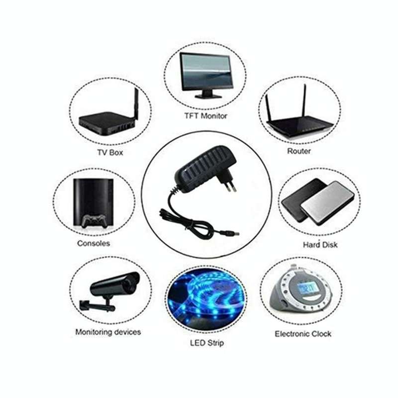 100-240V AC to DC IC Power Charger Adapter 5V 9V 12V 24V 1A, Plug Type:IC US 12V1A