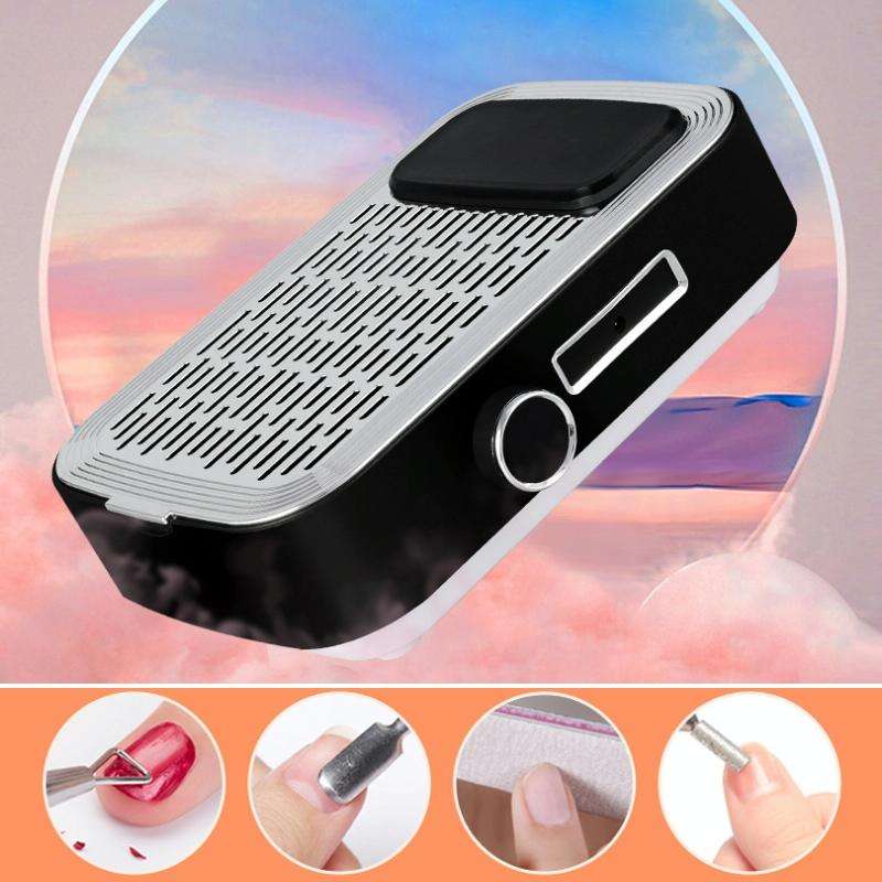 80W Wireless Rechargeable Nail Vacuum Cleaner, Specification: EU Plug (White)