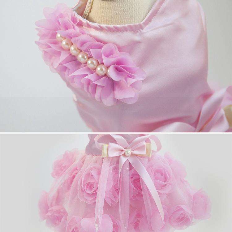 Pet Clothes Dog Spring Summer Thin Dress Rose Dress, Size: L(Purple)