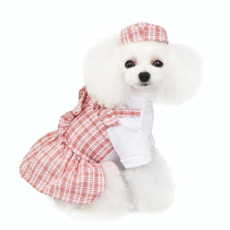 Pet Clothes Dog Dress Summer Thin Uniform Skirt, Size: M(Pink)