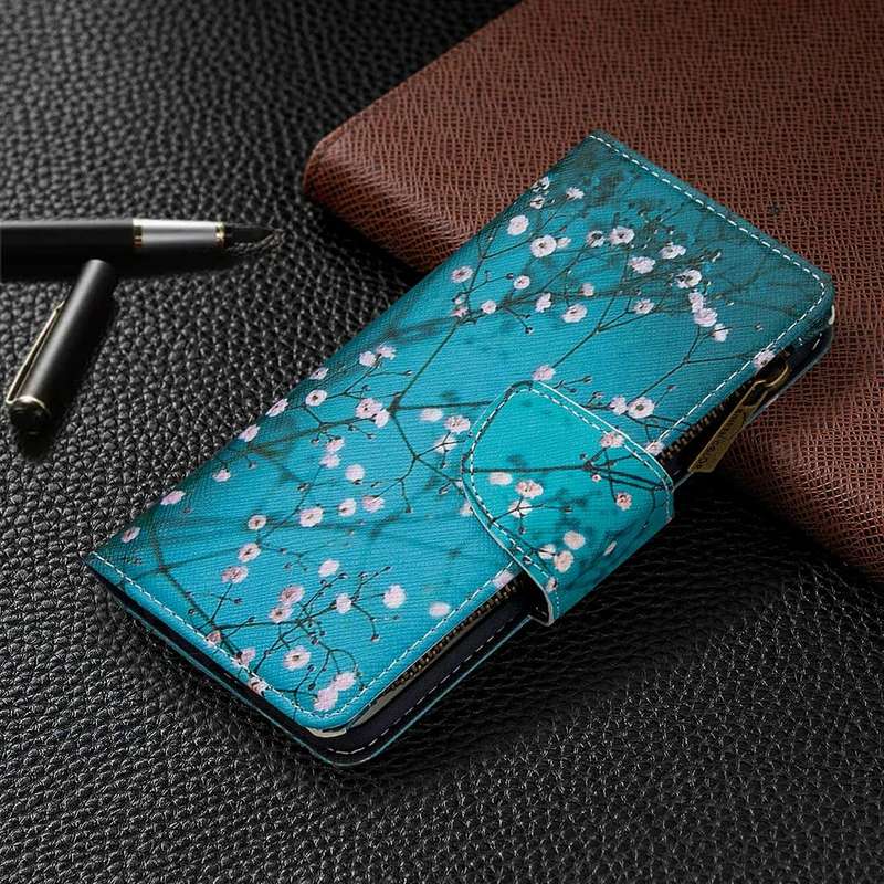 For iPhone 8 & 7 Colored Drawing Pattern Zipper Horizontal Flip Leather Case with Holder & Card S...