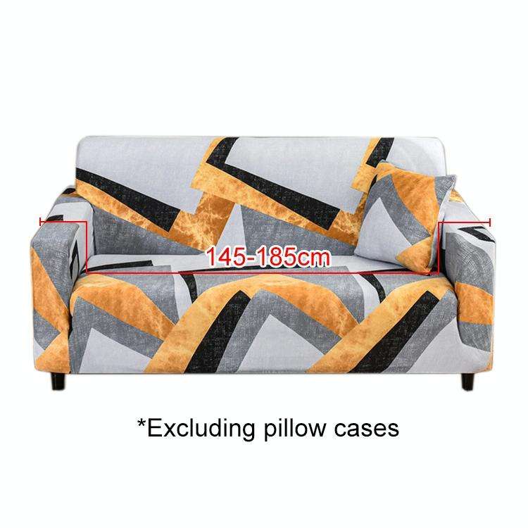 Double Seat Full Coverage Elastic Non-slip Sofa Cover(Gray Bars)